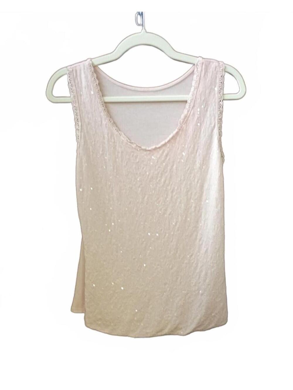 Light Pink Sequin Tank Top Size S